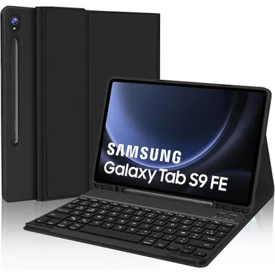 Image de Coque Clavier pour Samsung Galaxy Tab S9 FE (10,9 Pouces) Protection CuirPolyuréthaneavec Clavier Bluetooth Magnétique