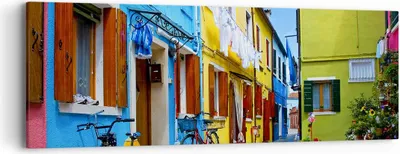 Produktbild von Bild auf Leinwand - Leinwandbild - Sonne Tag Fahrrad Straße - 90x30cm - Wand Bild - Wanddeko - Leinwanddruck - Bilder - Kunstdruck - Wanddekoration - Leinwand bilder - Wandkunst - AB90x30-2614