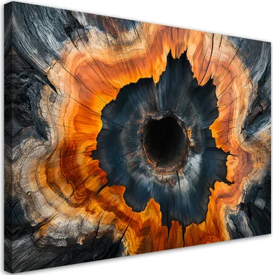 Produktbild von Leinwandbild Holzringe Natur 60x40 Feeby Orange bild für die wand bereit zum aufhängen