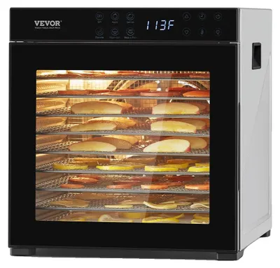 Produktbild von VEVOR Dörrgerät Dörrautomat 10 Edelstahlschalen, elektrischer 1000 W Futtertrock