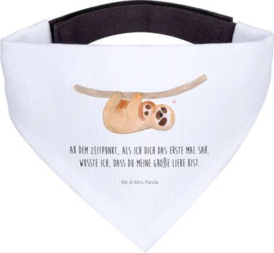 Produktbild von Mr. & Mrs. Panda Hundehalstuch Faultier Kind - Weiß - Geschenk, Baby, Liebe, Mutter, Hunde Hals Tuch, Halstuch Für, Geburt, Mama, Hund, Dreieckstuch, Bandana