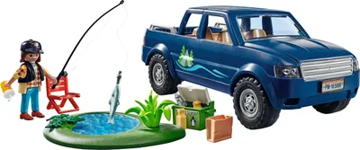 Obrázok produktu pre 71038 Rodinná zábavná rybárska súprava Pickup Príroda Rybník Ryby Rybárske kreslo Rastliny Truhlica mraznička 50 kusov pre deti