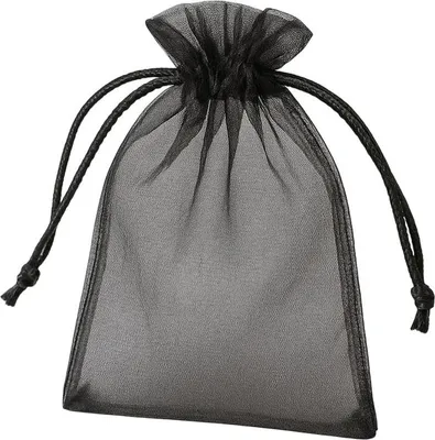 Produktbild von Schwarze Geschenkorganza Beutel 7x9cm - 10Stk KP38481