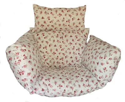Produktbild von Polster, Kissen, Auflage für Rattan Hängeschaukel Schaukelstuhl Rattanschaukel Gr. Sitzfläche 60 x 50 cm Mirha Leinen Rose
