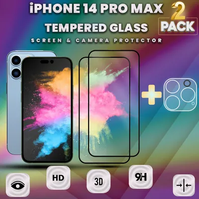 Obrázok produktu pre 2-dielna ochrana obrazovky a objektívu iPhone 14 Pro Max z tvrdeného skla 9H