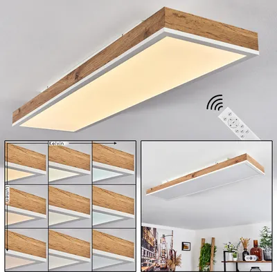 Produktbild von Vacil »Vacil«  Deckenlampe aus Metall/MDF/Kunststoff in Weiß/Holzoptik