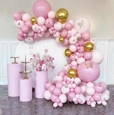 Produktbild von 122 Stück Rosa Luftballons Ballons Ballon Bogen Girlande Kit Party Ballons Dekoration Set für Hochzeit,Geburtstag,Party DIY