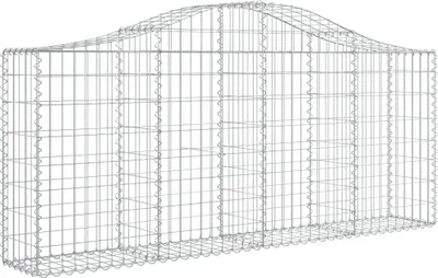 Productafbeelding van vidaXL Gabion met hoge boog, 200x30x80/100 cm, verzinkt staal