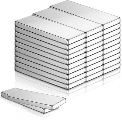 Zdjęcie produktu dla Silne magnesy neodymowe 20 x 10 x 2 mm do majsterkowania, lodówki, tablicy suchościeralnej, 30 sztuk
