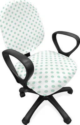 Produktbild von ABAKUHAUS Grün Bürostuhl Schonbezug, Pastelltupfen-Baby, dekorative Schutzhülle aus Stretchgewebe, Mint Grün Weiß