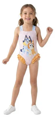 Produktbild von Bluey Badeanzug für Mädchen, Kinder-Badeanzug mit originellem Design, Rosa, 3 Jahre