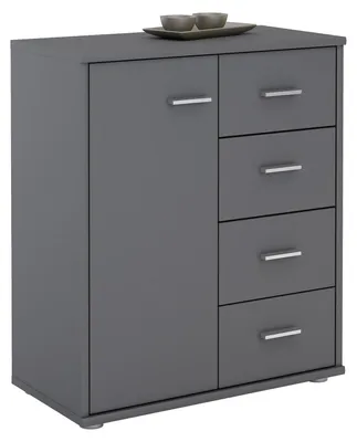 Produktbild von Kommode TIRANO Highboard Anrichte mit 1 Tür und 4 Schubladen in grau anthrazit