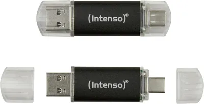 Produktbild von Intenso USB Stick 128GB Speicherstick Twist Line USB 3.2 Gen. 1x1 USB-A / USB-C 2er Pack