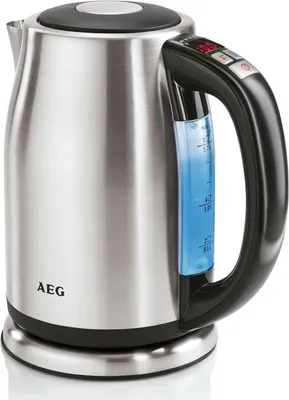 Produktbild von AEG EWA 7500 Schnurloser Wasserkocher, Edelstahlgeh?use, 1,7 l F?llmenge, 2400 Watt, 360? Sockel, Trockengehschutz, Kalkfilter, Warmhaltefunktion, Abschaltautomatik