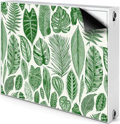 Produktbild von Magnet Radiator Magnet Mat Heizkörperverkleidung Heizkörper-Abdeckung Heizung 90x60 cm  - Palmenblätter