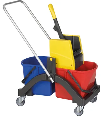Produktbild von Reinigungswagen Eimer 2 x 17 l und Presse Kunststoff