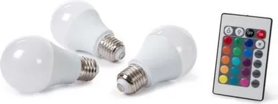 Productafbeelding van Velleman Set met 3 LED-lampen - 7,5 W - E27 - RGB & Warm Wit