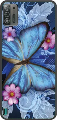 Produktbild von König Design Hülle kompatibel mit ZTE Blade A52 Lite Kunststoff Soft Handyhülle - Handy Case Schmetterling Blau