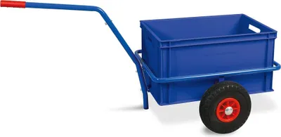 Produktbild von Handwagen mit Kunststoffkasten, H 320 mm, blau, LxBxH 1250x640x660 mm,Trg 200 kg