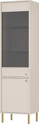 Produktbild von Selsey Oktio - Vitrine mit 2 Regalen, sandbeige, 52 cm