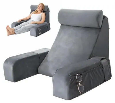 Image de Coussin de lecture multifonctionnel avec support lombaire et oreiller cervical amovible