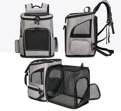 Produktbild von Famanu Katzenrucksack Atmungsaktiv - Faltbar - Grau