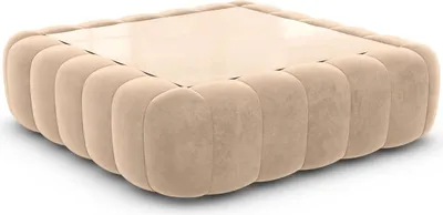Produktbild von Samtstoff Couchtisch Square Valora Beige