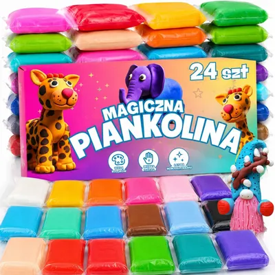 Zdjęcie produktu dla Plastelina – masa modelarska – 24 sztuki – masa do rękodzieła – zestaw kreatywny – plastelina dla dzieci – kolorowa plastelina