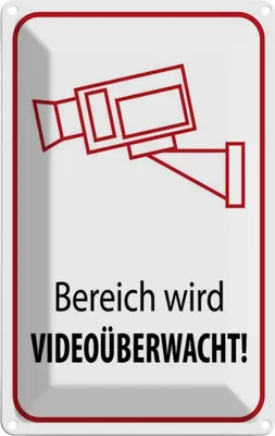 Produktbild von vianmo Blechschild 30x20 cm Bereich wird videoüberwacht Dekoration Warnschild Hinweisschild Sicherheit Vorsicht