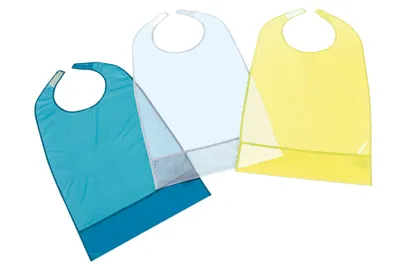 Produktbild von Suprima Ess-Schürze PVC mit Auffang Klettverschluss Farbe: transparent-blau