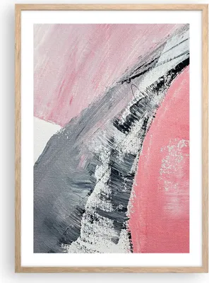 Produktbild von Gerahmtes Poster - Rahmen in heller Eiche - Rosa Grau Farbe - 50x70 cm - Wand Bild - Wanddeko - Wandbilder - Kunstposter - Wandposter - Bilderrahmen - Bilder - Kunstdruck - P2NPA50x70-4982