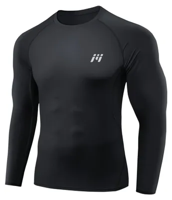 Produktbild von MEETWEE Kompressionsshirt Herren, Langarm Funktionsshirt Männer Sportshirt Train