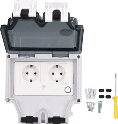 Image de Prise étanche pour l'extérieur, IP66, étanche à la pluie, murale électrique WLAN Smart Plug, type 86, 16 A, prise UE, 110-250 V, SNW-2SR