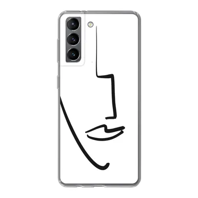 Produktbild von MuchoWow® Handyhülle Schutzhülle Hülle für Samsung Galaxy S21 Gesicht - Frau - Minimalismus Silikon Softcase Handy Hülle - Softcase