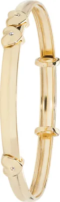 Image de Jonc Extensible Baby Coeur Or 375/1000 avec Oxyde de Zirconium de Culture - 4mm; TRS20681