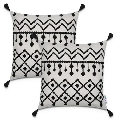 Produktbild von Kissenbezug Deko Kissenhülle Kissenbezüge Skandi Muster 2er Set Sofa Zierkissen