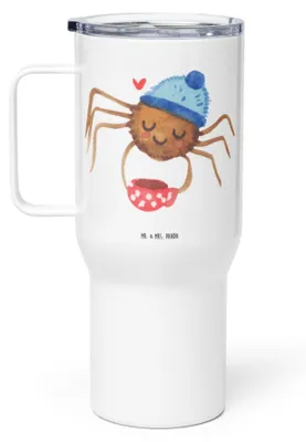 Produktbild von Mr. & Mrs. Panda thermosbecher Spinne Agathe Kaffee - Weiß - Geschenk, Teetasse, Morgenmuffel, Kaffee-to-go-Becher, Lebensweisheiten, Thermos-Becher, Weiser Spruch