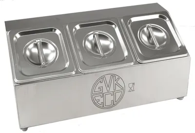 Image de Rehausse GN pour 3 récipients Gastronorm 1/6, y compris récipients GN 1/6 avec couvercle