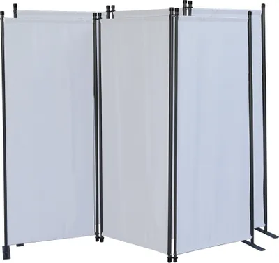 Produktbild von 2 Stück Paravent 3 Teilig 170 x 165 cm Weiß - Garten & Balkon Sichtschutz Stellwand Innen & Außen - Raumteiler Trennwand Faltbar Blickdicht & Wetterfest