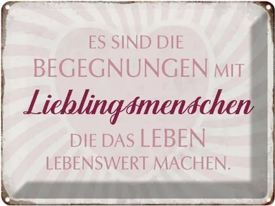 Produktbild von vianmo Blechschild 30x40 cm Lieblingsmenschen Leben Spruch Zitat