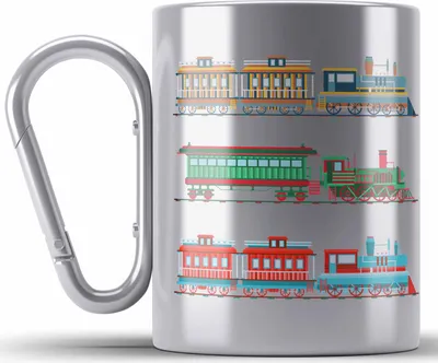 Produktbild von Trendation - Züge Edelstahl Tasse Karabiner Geschenk Eisenbahner Lokführer Spruch Lokomotive Geschenkidee Eisenbahn Modelleisenbahn (Silber)