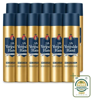Immagine prodotto di 12 confezioni di schiuma da barba De Vergulde Hand, capacità 250 ml ciascuna, confezione da 12 pezzi