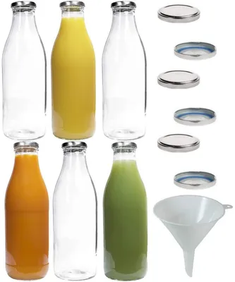 Immagine prodotto di Solidchoice - Set di 6 bottiglie di vetro da 1 litro con tappo a vite