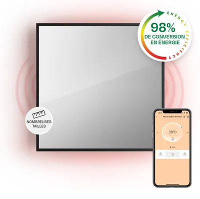 Image de Klarstein Smart Chauffage Infrarouge, 500W Radiateur Electrique, Contrôle via APP Mobile WiFi, Détection de Fenêtre Ouverte, IP24, Chauffage Mural Salle de Bain, Thermostat, Econome,