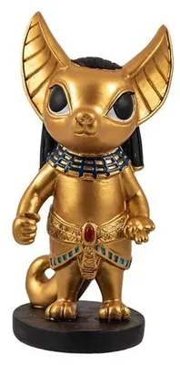 Anubis-Figur, sitzend, Harz, handbemalt, 6 x 3 x 15 cm