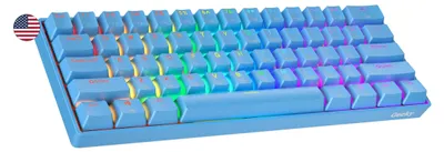 Immagine prodotto di Tastiera meccanica da 60% - Illuminazione RGB blu - Connessione USB-C