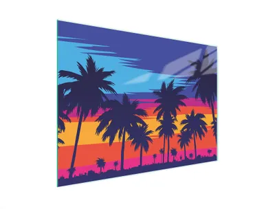 Produktbild von Glasschneidebrett 40x30 Palmen