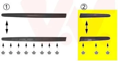 Produktbild von VAN WEZEL Seitenschutzleiste hinten rechts 4028430 passend für PEUGEOT 206 Schrägheck (2A/C) 206 CC (2D)