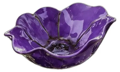 Immagine prodotto di INF Mangiatoia e Bagno per Uccelli a Forma di Fiore in Metallo Fatto a Mano - Palo da Giardino Viola con Design Floreale in Ferro