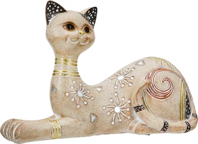 Image de Gilde Figur, Katze, "Kimba", Kunstharz, hellbraun, VE 3, L. 8 cm, B. 21 cm, H. 12 cm